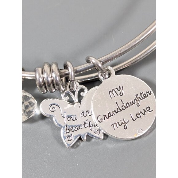 Love This Life Granddaughter Butterfly Charm Bracelet Stacking 7.5" - Picture 4 of 6